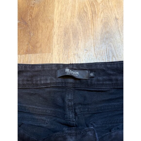 Hudson Black Straight-Leg Jeans Womens Size 10 Cotton Blend - Picture 3 of 7